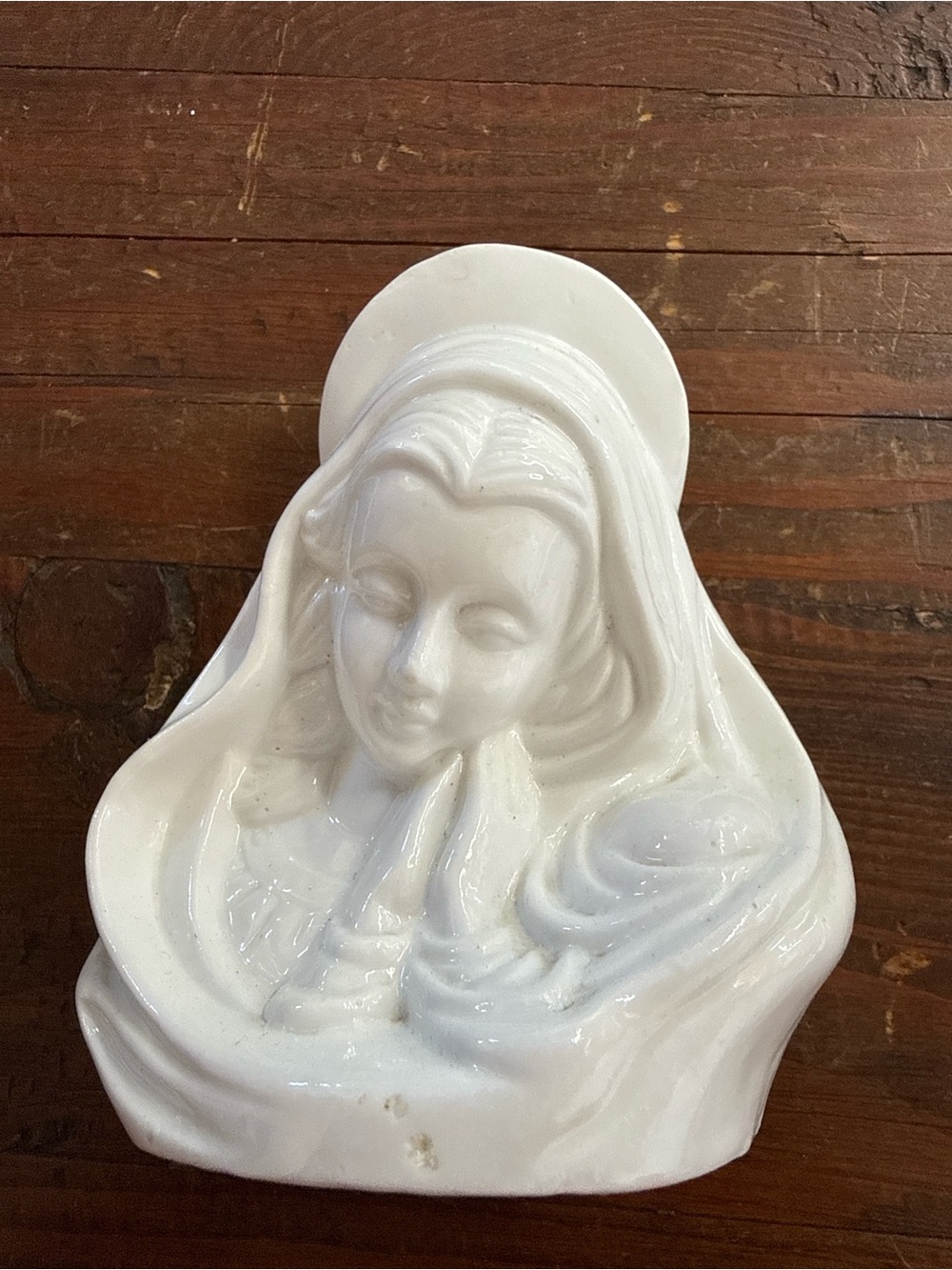 Vintage Bone China Madonna Votive Candle Holder | Virgin Mary Religious